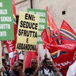 Action de protestation à Rome, photo de Filctem-Cgil