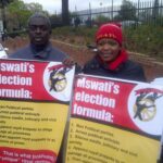 COSATU 2nd Deputy President,cde Losi at demonstration for democracy in Swaziland
