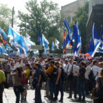 украинские профсоюзы совместно пикетировали здание Кабинета министров Украины.