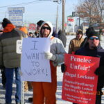 UWUA picket lines in Altoona, Pennsylvania