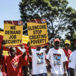 Акция протеста членов NUM против Glencore, 21 февраля