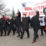 Des mineurs de Soma manifestent devant le Parlement de Turquie à Ankara, le 10 février 2015. Photo : Maden-Is