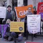 Активисты в Лондоне призывают к освобождению заключенных под стражу работников Бангладеш. IndustriALL