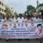 INTUC rally in Khammam, Telangana state, India