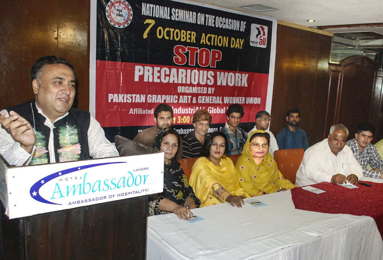 Waheed Ahman, vicepresidente de PGA&GWU durante el seminario nacional en Lahore